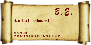 Bartal Edmond névjegykártya